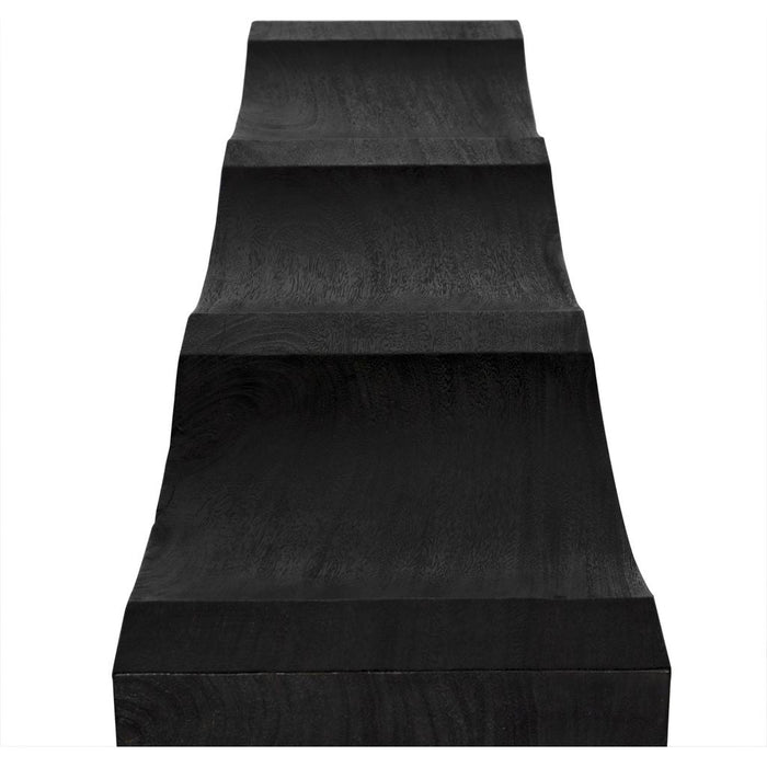 Noir Shibumi Bench, Burnt Black Finish - Munggur, 70" W