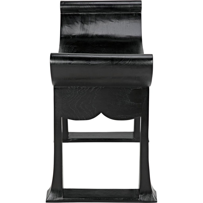 Noir Wey Stool, Charcoal Black - Mindi, 26" W