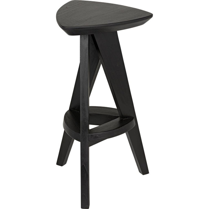 Noir Twist Counter Stool, Charcoal Black - Mindi, 13.5" W