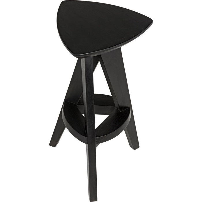 Noir Twist Counter Stool, Charcoal Black - Mindi, 13.5" W