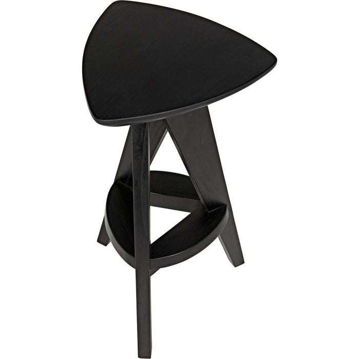 Noir Twist Counter Stool, Charcoal Black - Mindi, 13.5" W