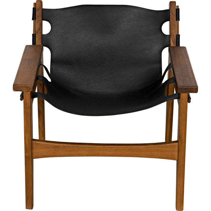 Noir Nomo Chair, Teak w/ Leather, 28" W
