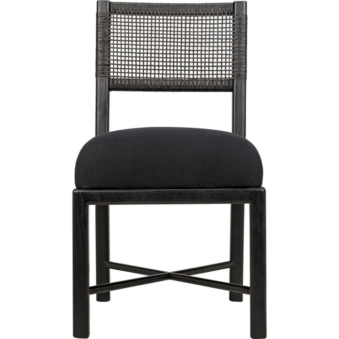 Noir Lobos Dining Chair, Charcoal Black - Mindi, 18" W
