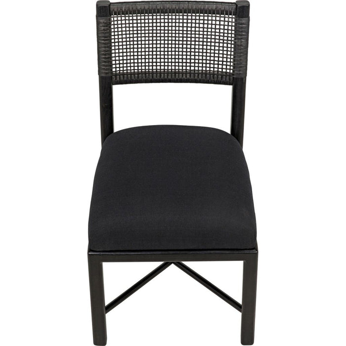 Noir Lobos Dining Chair, Charcoal Black - Mindi, 18" W