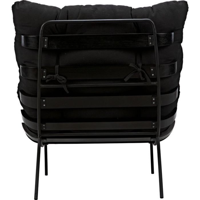 Noir Hanzo Chair w/ Steel Legs, Charcoal Black, 32" W