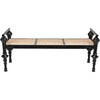 Noir Indochine Bench - Mindi & Caning, 65" W