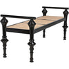 Noir Indochine Bench - Mindi & Caning, 65" W