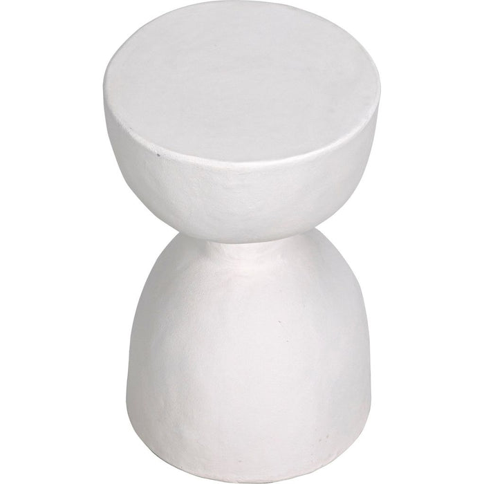 Noir Hourglass Stool, White Fiber Cement, 15" W