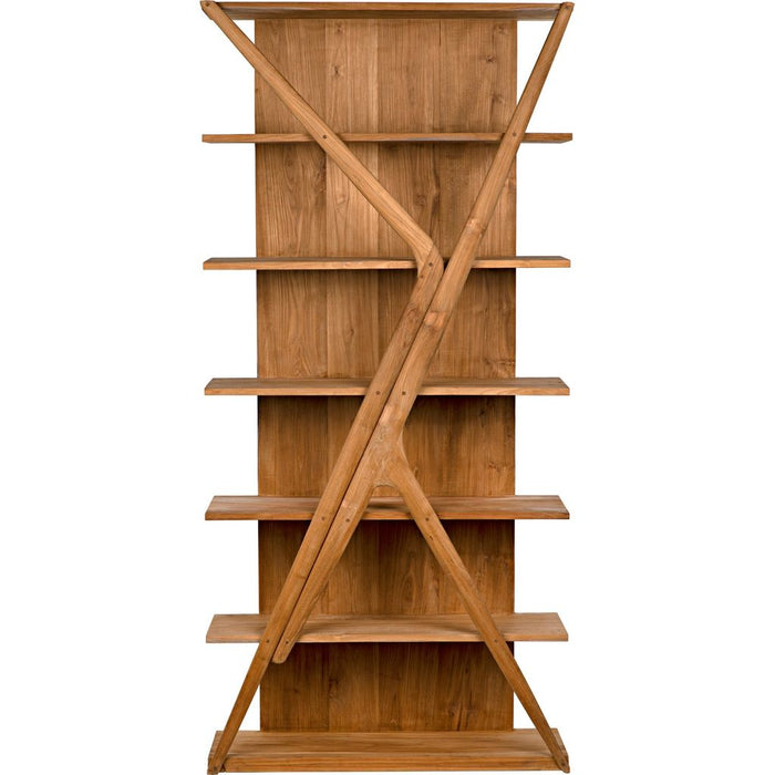 Noir Vetra Bookcase, Teak, 40" W