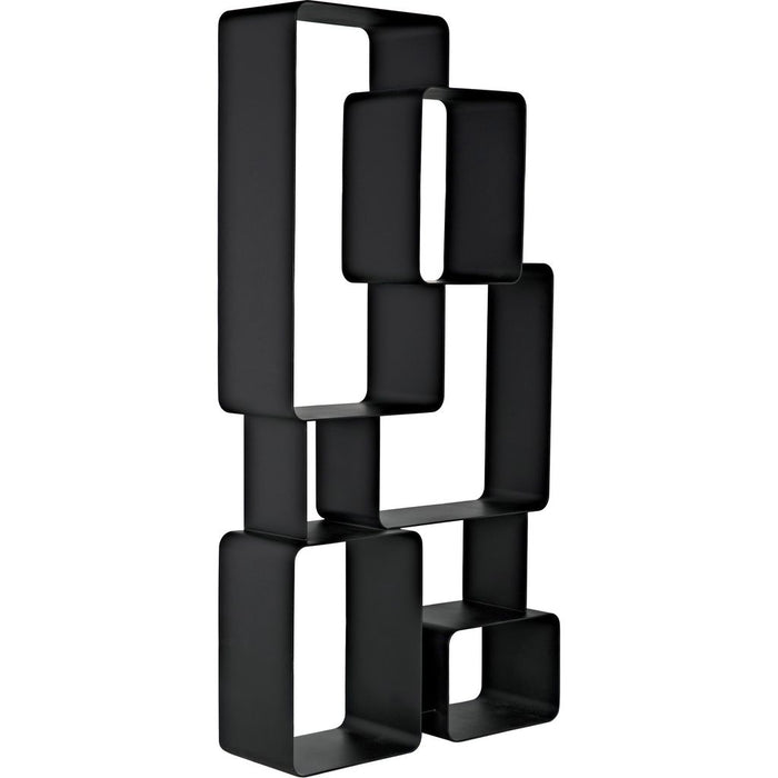 Noir Larra Bookcase - Industrial Steel, 38" W
