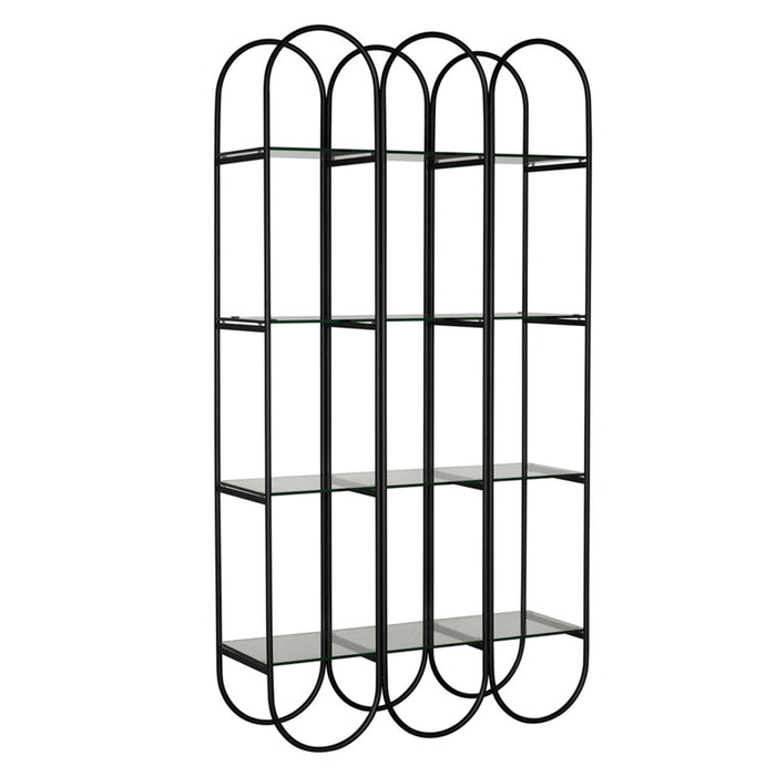 Primary vendor image of Noir Ulla Bookcase - Industrial Steel & Glass, 45" W