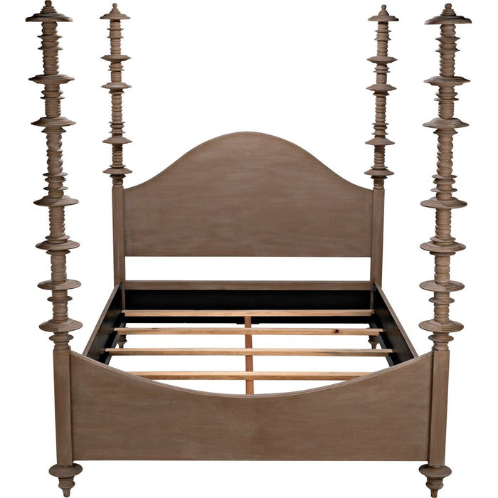 Noir Ferret Bed, Queen, Weathered - Mahogany