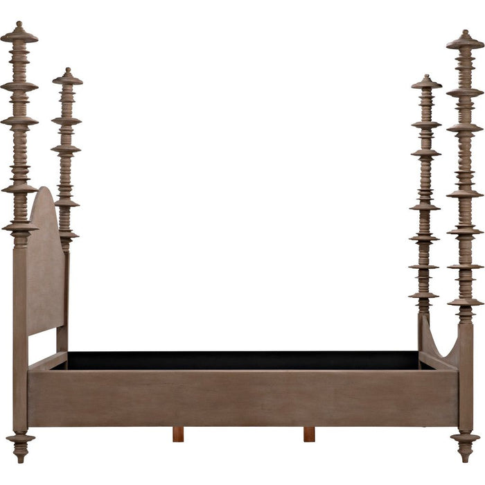 Noir Ferret Bed, Queen, Weathered - Mahogany