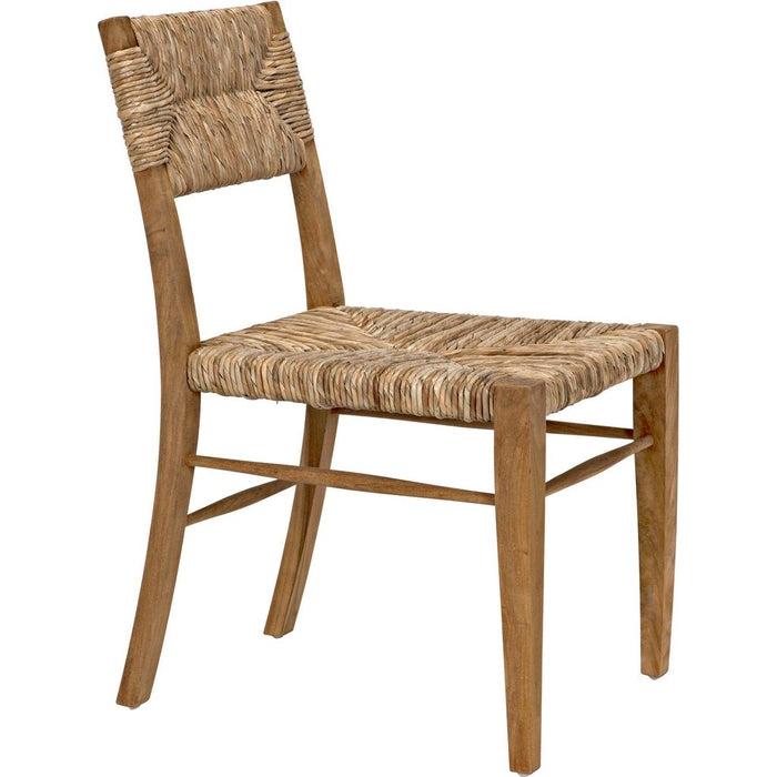 Noir Faley Dining Chair, Teak w/ Woven, 18.5" W