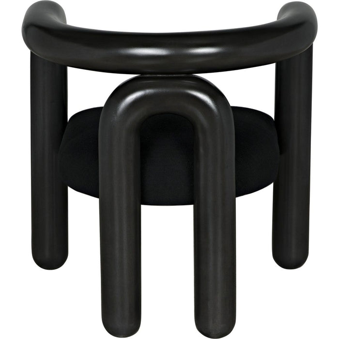 Noir Hockney Dining Chair - Mahogany & Cotton, 29" W