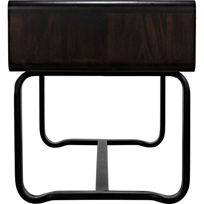 Noir Voltes Desk, Ebony Walnut w/ Black Steel, 60" W