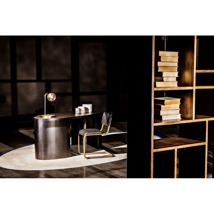 Noir Marigold Desk, Ebony Walnut w/ Black Steel, 72" W