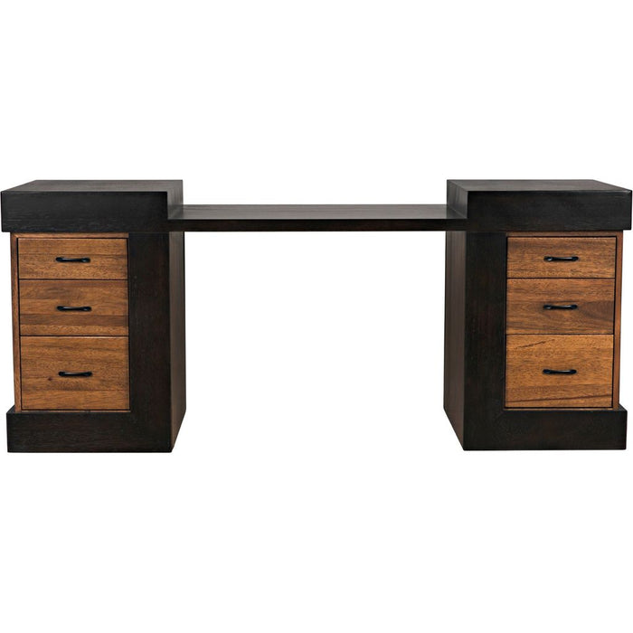 Noir Bentley Desk, Dark/Ebony Walnut, 76" W