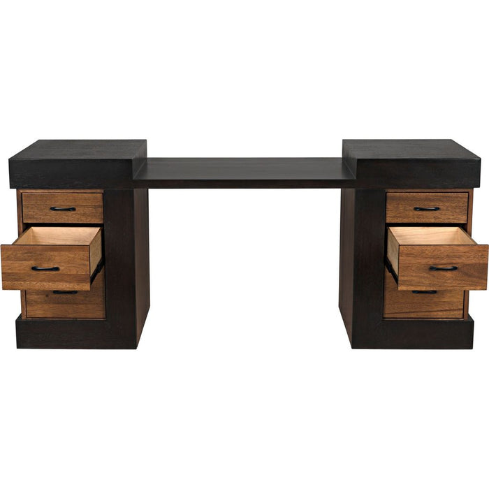 Noir Bentley Desk, Dark/Ebony Walnut, 76" W