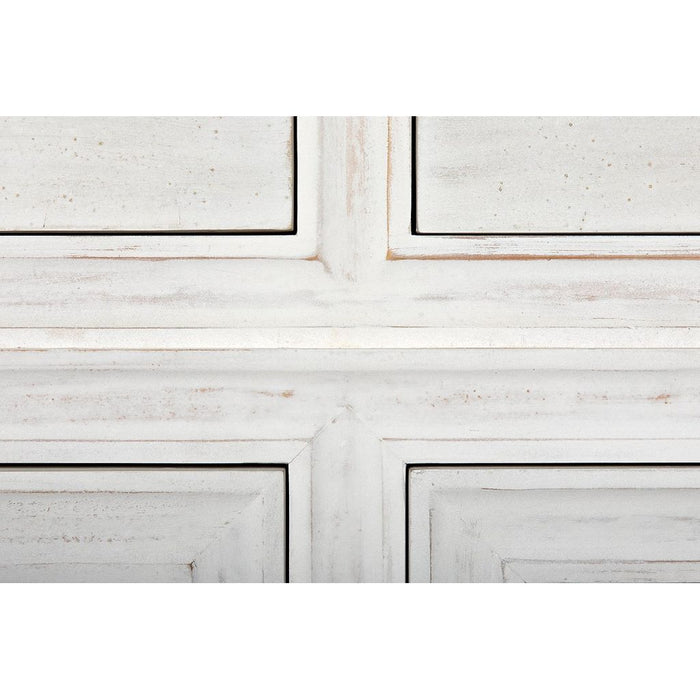Noir Hampton 6 Drawer Dresser, White Wash - Mahogany & Veneer, 74" W
