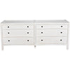 Noir Hampton 6 Drawer Dresser, White Wash - Mahogany & Veneer, 74" W