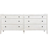 Noir Hampton 6 Drawer Dresser, White Wash - Mahogany & Veneer, 74" W