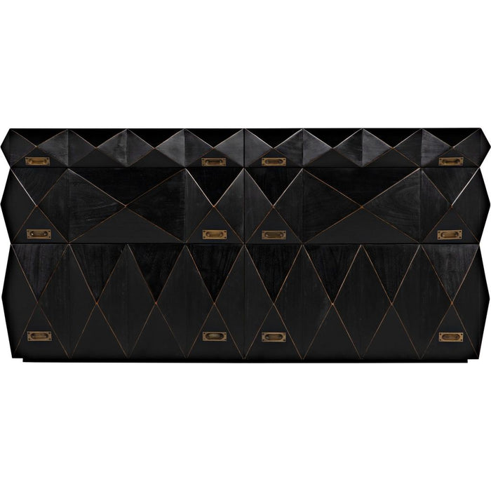 Noir Allegra Dresser, Hand Rubbed Black - Mahogany, 65" W