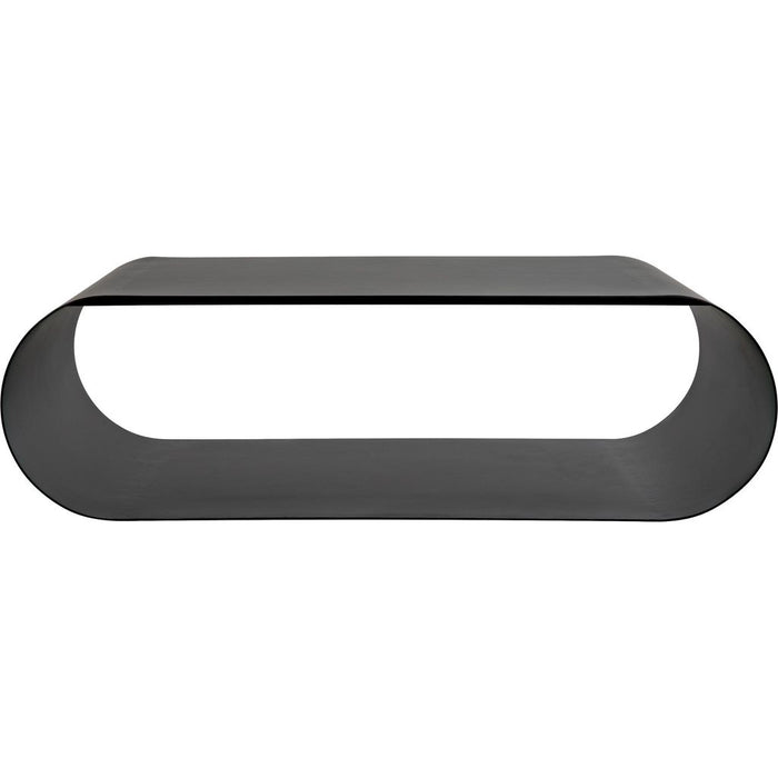Noir Hera Coffee Table, Black Steel, 24"