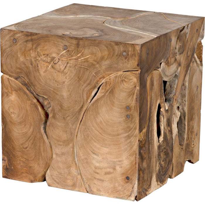 Noir Vert Side Table - Teak, 16"