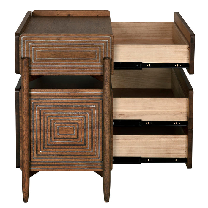 Noir Savino Side Table - Walnut, 18"