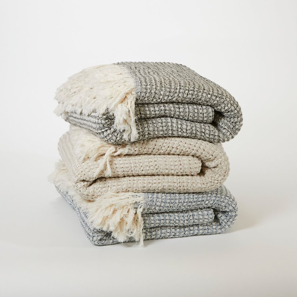 TL at Home Jenna Stonewashed Cotton Blanket and/or Sham