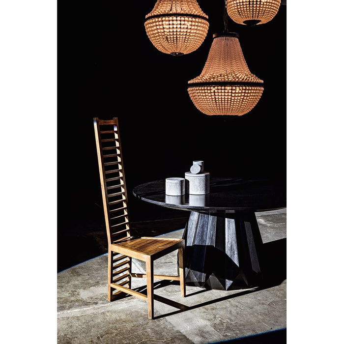 Noir Mist Chandelier, Black Steel