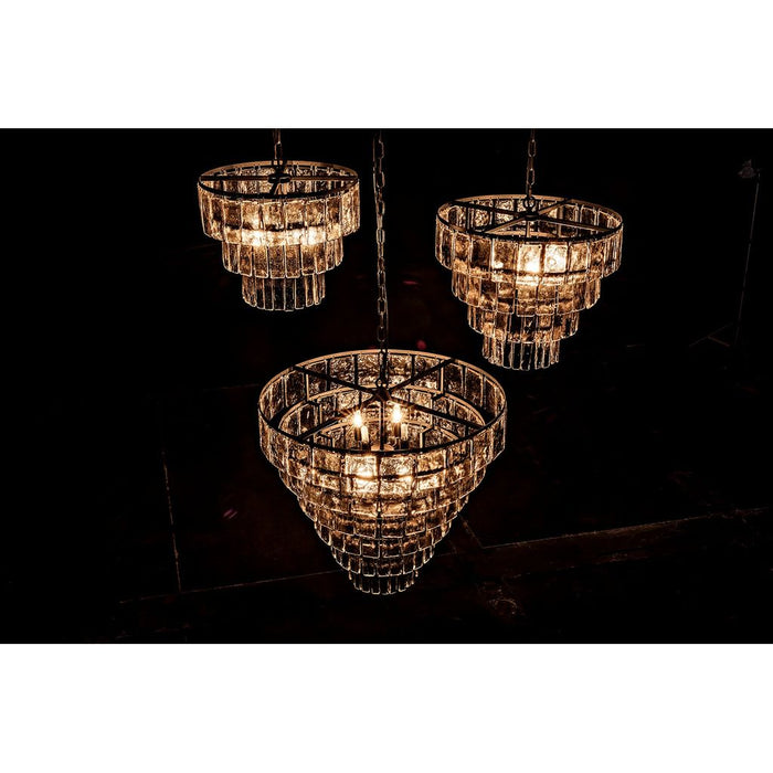 Noir Carnegie Chandelier, Medium, Black Steel - Metal & Glass