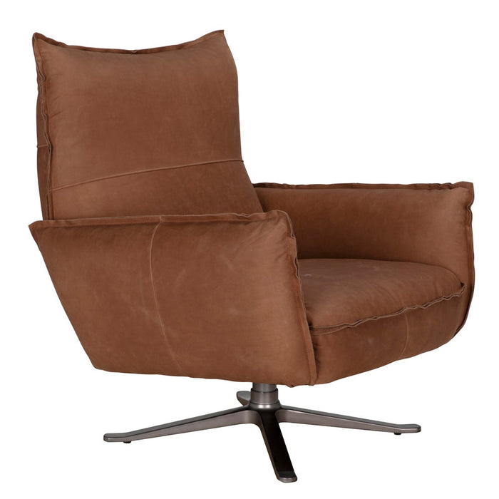 Primary vendor image of Noir Lawrenceville Swivel Chair - Leather, Industrial Steel, 35" W