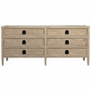CFC Lewis 6-Drawer Reclaimed Lumber Dresser, Gray Wash-Dressers-CFC-Heaven's Gate Home, LLC