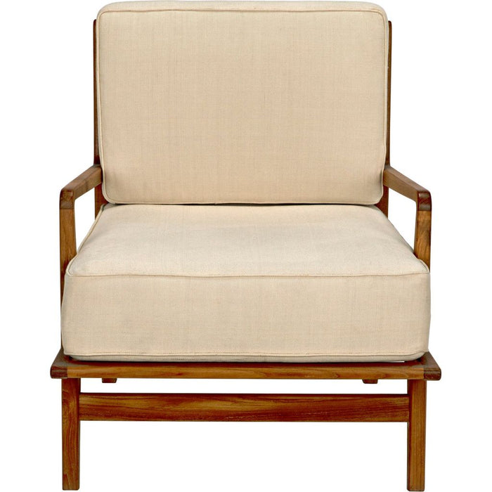 Noir Allister Chair, Teak & Rattan, 29" W