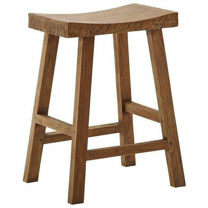 Sika-Design Teak Charles Recycled Wood Counter Stool, Natural, Indoor-Counter Stools-Sika Design-Heaven's Gate Home, LLC