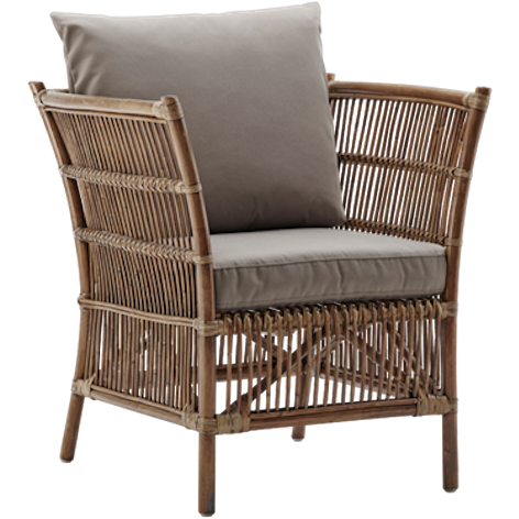 Sika-Design Originals Donatello Lounge Chair w/ Cushion, Indoor-Lounge Chairs-Sika Design-Antique-Sailcloth Seagull Seat and Back Cushion-Heaven's Gate Home, LLC