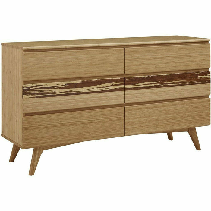 Greenington Azara Solid Bamboo Six Drawer Double Dresser, Tiger Accent