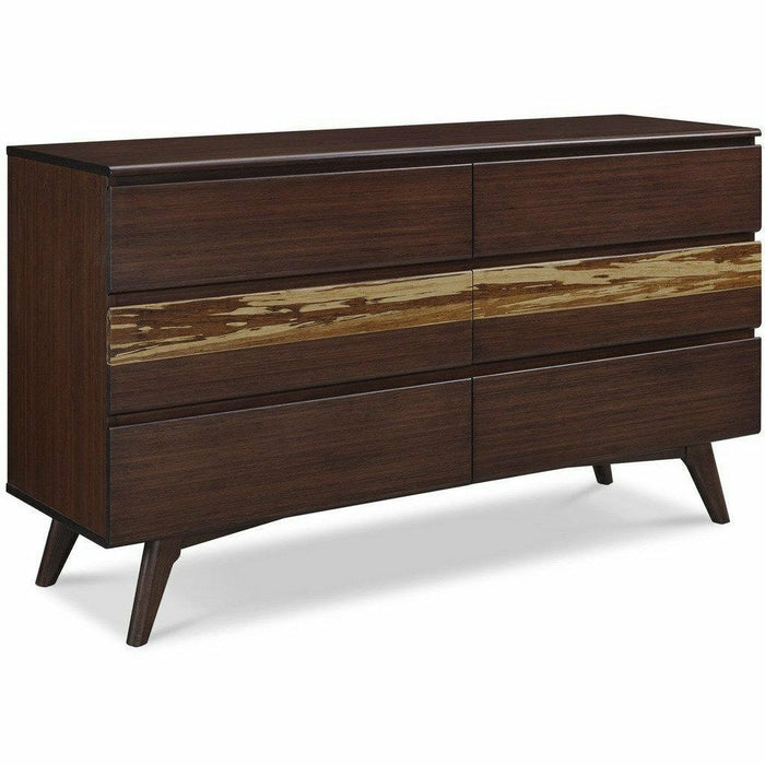 Greenington Azara Solid Bamboo Six Drawer Double Dresser, Tiger Accent