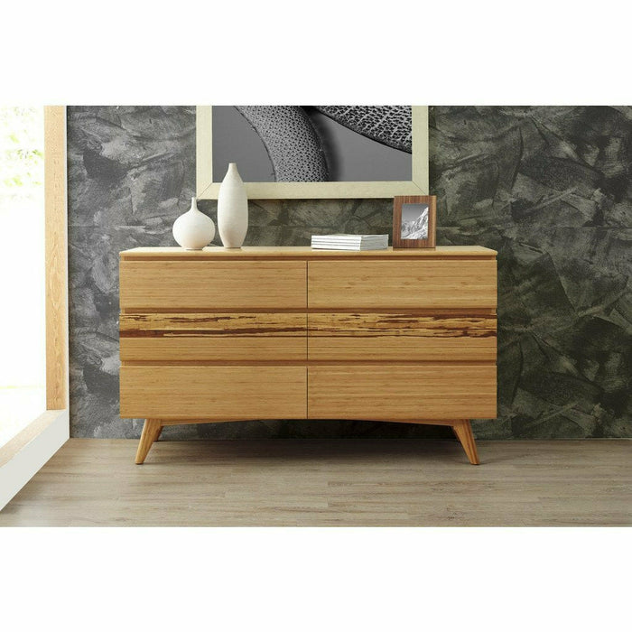 Greenington Azara Solid Bamboo Six Drawer Double Dresser, Tiger Accent