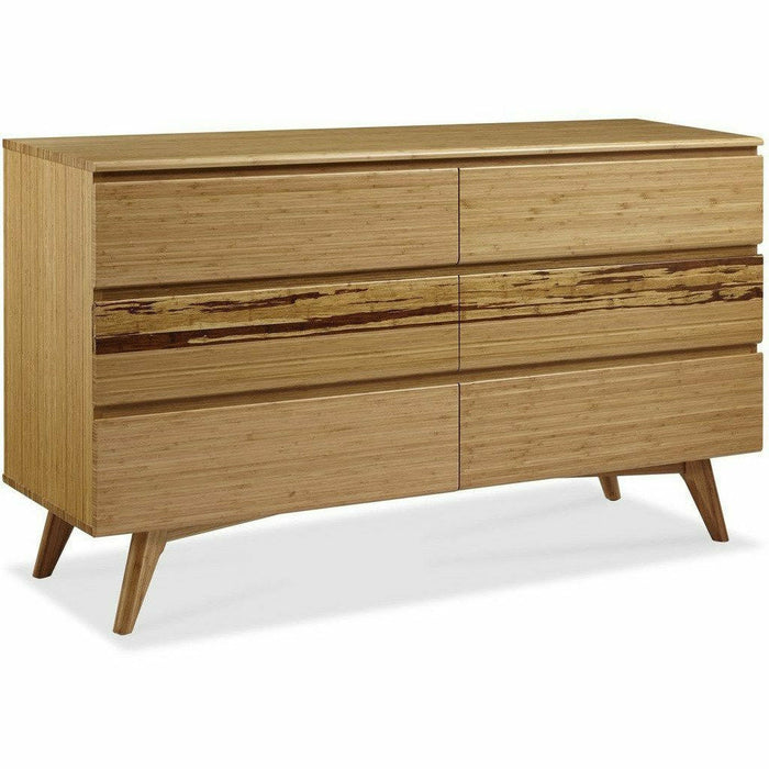 Greenington Azara Solid Bamboo Six Drawer Double Dresser, Tiger Accent