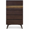 Greenington Azara Solid Bamboo Five Drawer Chest, Tiger Accent