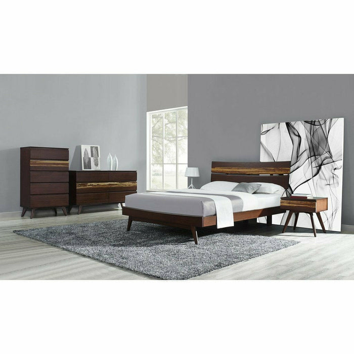 Greenington Azara Solid Bamboo Five Drawer Chest, Tiger Accent