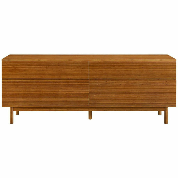 Greenington Ventura Solid Moso Bamboo 4 Drawer Double Dresser, Amber