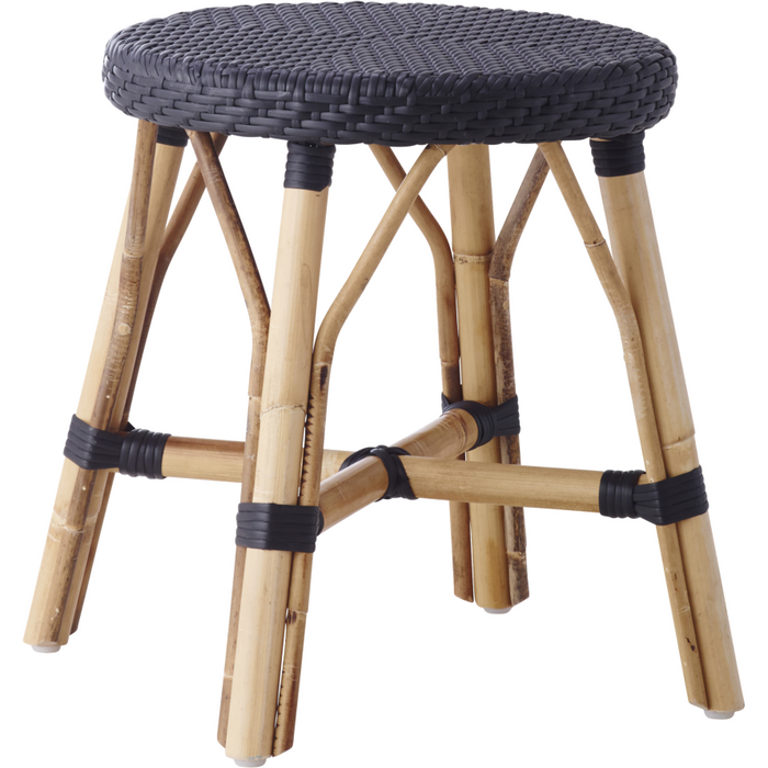 Sika-Design Affaire Simon Rattan Dining Stool, Stackable, Indoor/Covered Outdoor-Stools-Sika Design-Black / Black-Heaven's Gate Home, LLC