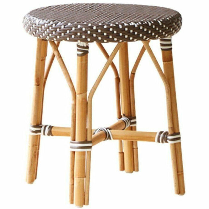 Sika-Design Affaire Simon Rattan Dining Stool, Stackable, Indoor/Covered Outdoor-Stools-Sika Design-Cappuccino / White Dots-Heaven's Gate Home, LLC