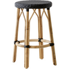 Sika-Design Affaire Simone Rattan Counter Stool, Stackable, Indoor/Covered Outdoor-Counter Stools-Sika Design-Black / Black-Heaven's Gate Home, LLC