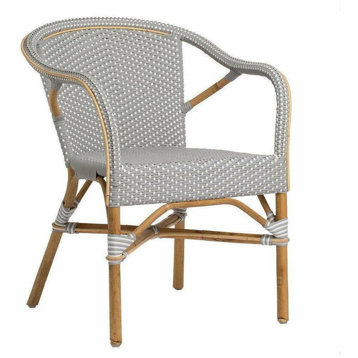 Sika-Design Affaire Madeleine Bistro Arm Chair, Stackable, Indoor/Covered Outdoor-Dining Chairs-Sika Design-Grey / White Dots-Heaven's Gate Home, LLC