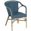Sika-Design Affaire Madeleine Bistro Arm Chair, Stackable, Indoor/Covered Outdoor-Dining Chairs-Sika Design-Navy Blue / White Dots-Heaven's Gate Home, LLC